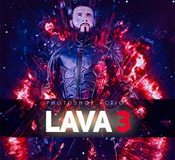 极品PS动作－火山喷发(第三版/含高清视频教程)：Lava 3 Photoshop Action